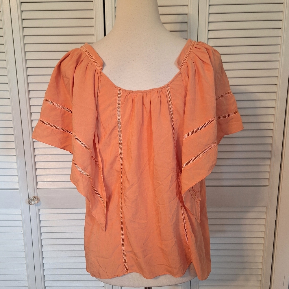 Anthropologie The Addison Story In Flight Flounce Blouse Small *C5 - Picture 3 of 7